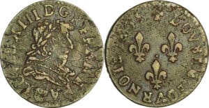 France - Louis XIII (1610-1643) - Double tournois de Navarre - 1635 Saint-Palais