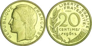 France - Cinquième république (1959- ) - Essai concours Dieudonnée de la 20 centimes 1961