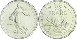 France - Cinquième république (1959- ) - Essai 1/2 franc Semeuse 1965