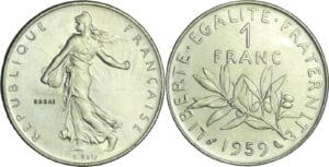 France - Cinquième république (1959- ) - Essai 1 franc Semeuse 1959