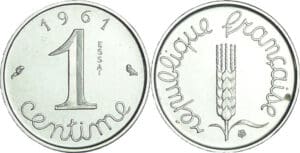 France - Cinquième république (1959- ) - Essai 1 centime Epi 2ème type 1961