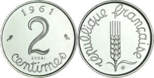 France - Cinquième république (1959- ) - Essai 2 centimes Epi 1961