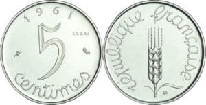 France - Cinquième république (1959- ) - Essai 5 centimes Epi 1961