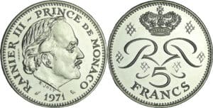 Monaco - Rainier III (1949-2005) - Essai 5 francs 1971
