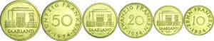 Sarre - Série des 3 essais, 10, 20 et 50 francs, 1954 Paris