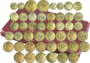 France - Coffret de 23 essais Union Française pour les colonies en bronze-nickel