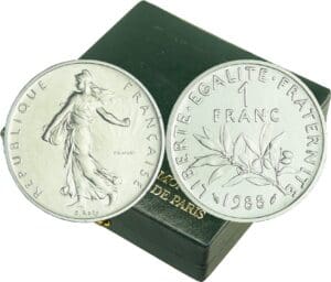 France - Cinquième république (1959- ) - Piéfort argent 1 francs Semeuse - 1988