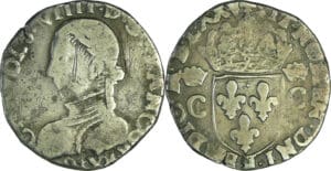 France - Charles IX (1560-1574) - Demi-teston - 2ème type - 1575 9 (Rennes)