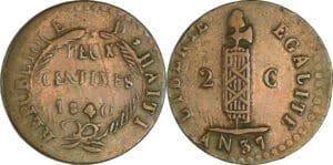 Haïti - République (1825-1849) - 2 centimes 1840 (An 37)