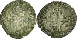 France - Henri III (1574-1589) - Douzain - 1er type - 1577 B (Rouen) - 1586 P (Dijon)