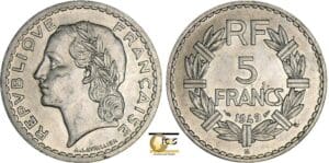 France - Quatrième république (1947-1959) - 5 francs Lavrillier aluminium 1949 B