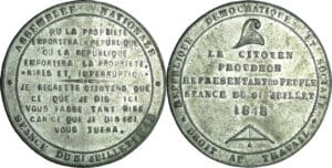 France - Médaille politique - Intervention de Pierre-Joseph Proudhon à l’Assemblée nationale, le 31 juillet 1848