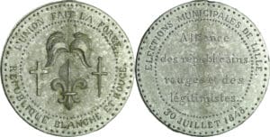 France - Médaille politique - Série Lilloise, Élections municipales de Lille, 30 juillet 1848