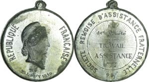 France - Médaille politique - Série Rémoise, Société rémoise d’assistance fraternelle, 25 janvier 1849
