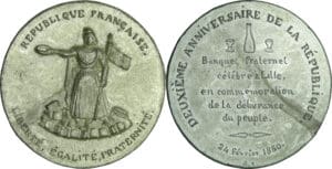 France - Médaille politique - Série Lilloise, deuxième anniversaire de la République, le 24 février 1850