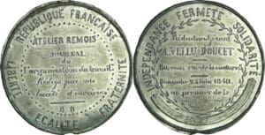 France - Médaille politique - Série Rémoise, Journal de l’organisation du travail, 25 juin 1848