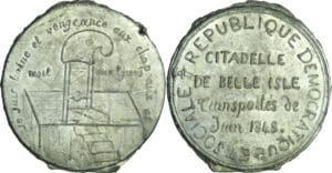 France - Médaille politique - Transportés de juin à la citadelle de Belle-Isle, 1848