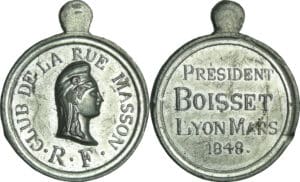 France - Médaille politique - Série Lyonnaise, Club de la rue Masson, 1848
