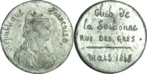 France - Médaille politique - Club de la Sorbonne, rue des Grès, 1848