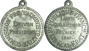 France - Médaille politique - Série Lyonnaise, Commission provisoire administrative de la Guillotière, 1848