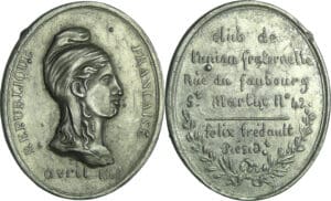France - Médaille politique - Club de l’Union fraternelle du faubourg Saint-Martin, 1848
