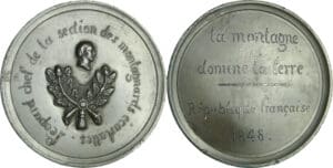 France - Médaille politique - Médaille de Léopold, chef de la section des Montagnards écarlates, 1848